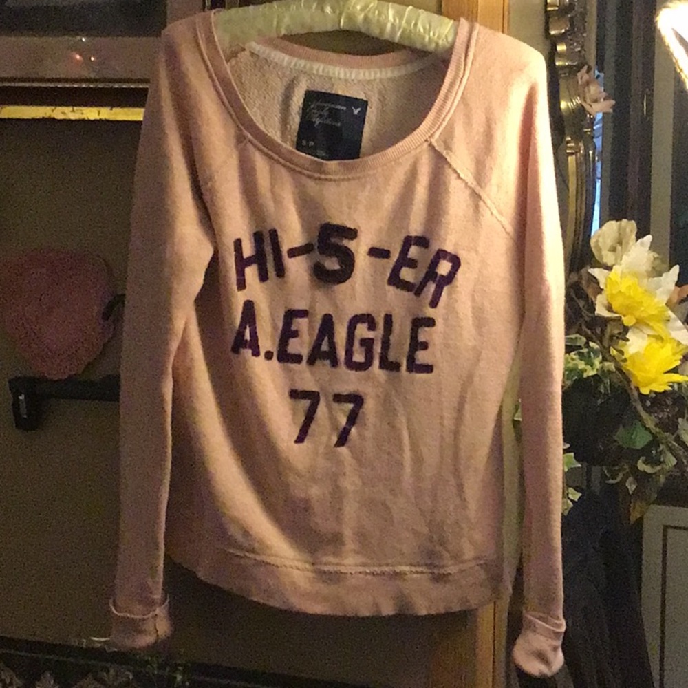 American Eagle Outfitters Light Pink Graphic Sweatshirt